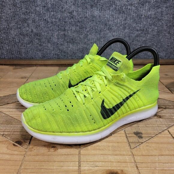 Nike Free RN Flyknit Womens 7 Volt Running Shoes Sneakers Olympic Medal Stand - Picture 2 of 11